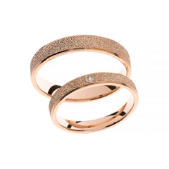 Anillo de boda de oro rosa con acabado mate