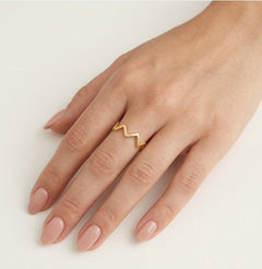 Women's high polished yellow gold ring