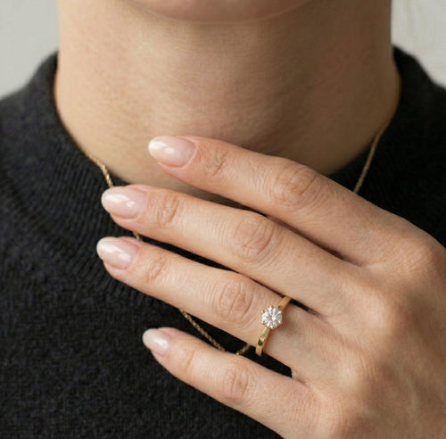 Bague de fiançailles à six griffes