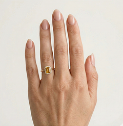 Halo radiant citrine ring