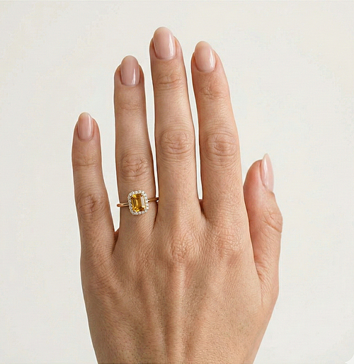 Halo radiant citrine ring