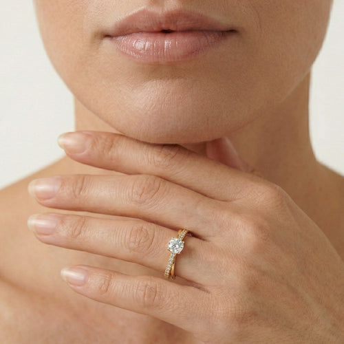 Gedrehter Diamant-Verlobungsring