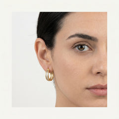Aros de malla Harmony en oro amarillo y blanco