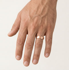 Rose gold sandblasted wedding rings