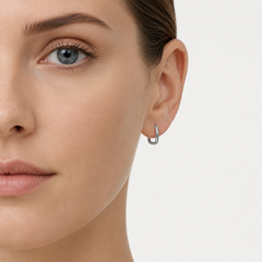 Sterling Silver Square Hoop Earrings