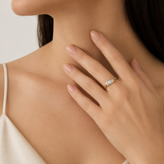 Vintage Two-Tone Gold Marquise Ring