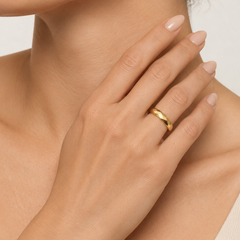 Faceted Yellow Gold Band Ring
