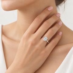 Oval Diamond White Gold Solitaire Ring