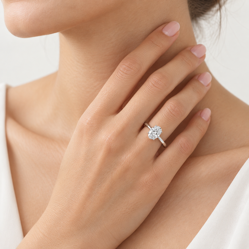 Oval Diamond White Gold Solitaire Ring