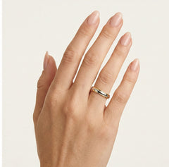 Elegantní dvoubarevný zlatý snubní prsten