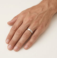 Eleganter 14kt Weiß- und Roségoldring