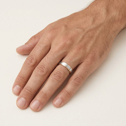 Eleganter 14kt Weiß- und Roségoldring