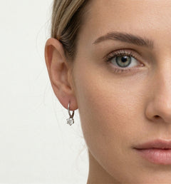 Six prong diamond earrings