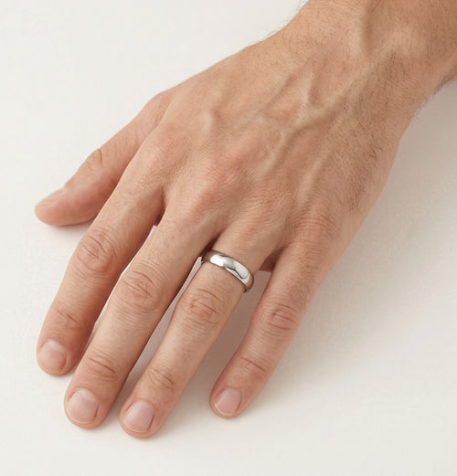 Anillo de boda solitario clásico de platino