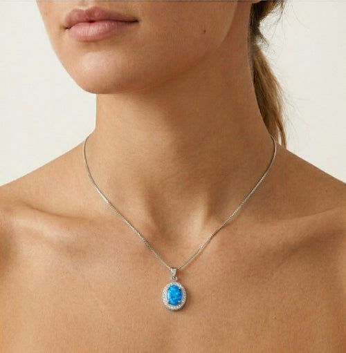 Royal weicher blauer Opal Anhänger