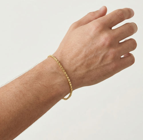 Poliertes Goldarmband für Herren