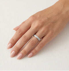 Special white gold wedding ring with diamonds