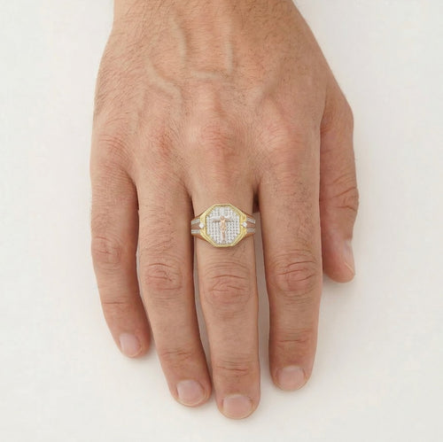 Trojzlatý prsten s křížem Ježíše