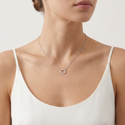 Sterling-Silber Halskette mit Kreis