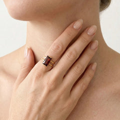 Luminöser Charisma Granat-Radiance-Cluster-Ring
