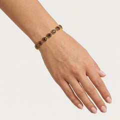 Artisan garnet wristlet