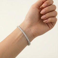 Široký tenisový náramek se zirkony