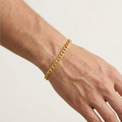 Zeitloses goldenes Kettenarmband für Herren