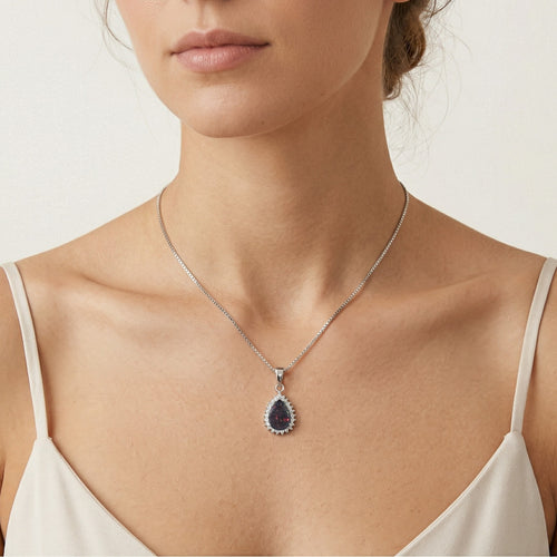 Royal black opal pendant