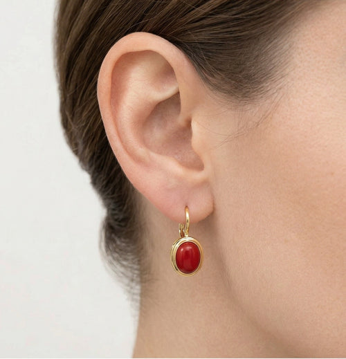 Klassische Korallen-Ohrringe