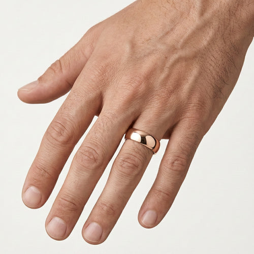 Masivní snubní prsten z růžového zlata