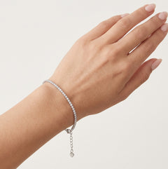 Pulsera tennis de plata con cubic zirconia.