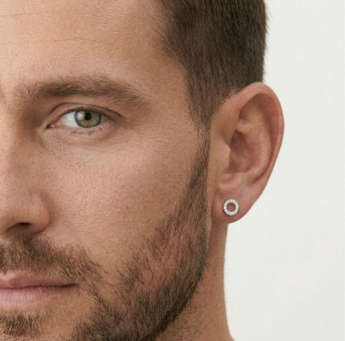 Diamantové kruhové náušnice ze žlutého zlata