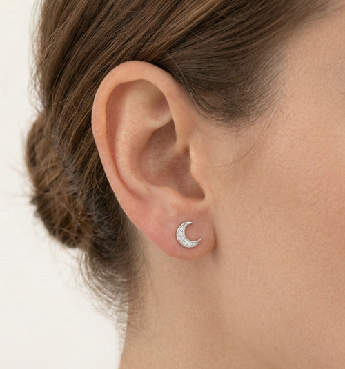 Pendientes de plata con luna