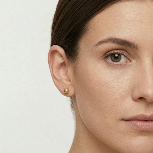 Yellow gold half ball studs