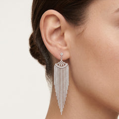 Simple sterling silver dangling earrings without stones