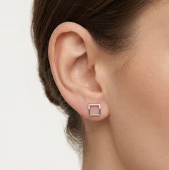 Boucles d’oreilles puces carrées en argent