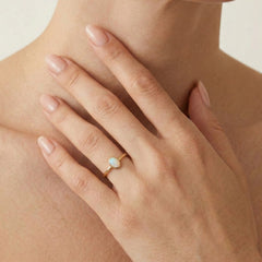Classic white opal ring