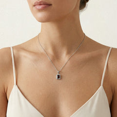 Square garnet pendant