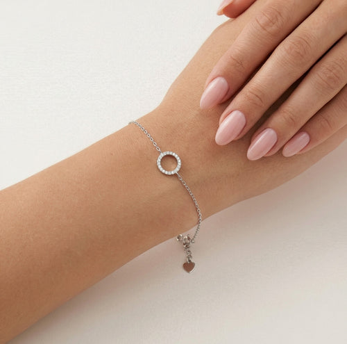 Pulsera de cadena con anillo más grande
