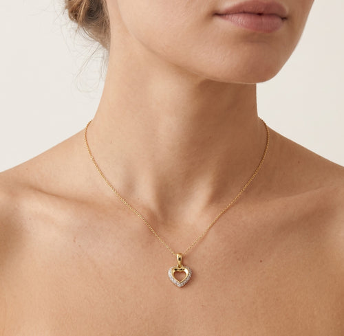 Goldenes Herz mit Zirkonia