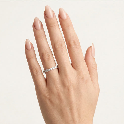 Anillo de boda de oro blanco brillante