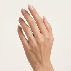 Bague de mariage demi-éternité en or blanc