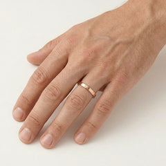 Anillo de boda elegante y delgado de 3 mm en oro rosa