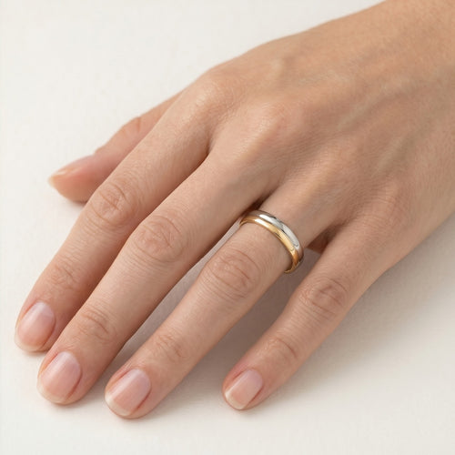 Bicolor-Trauring aus Gold