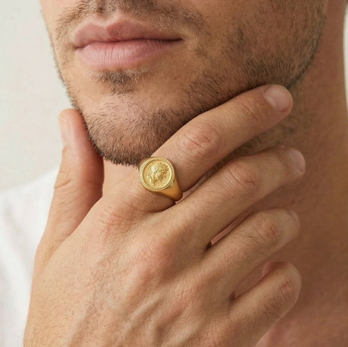 Coin gold ring