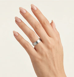 Modern white gold wedding ring