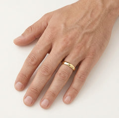 Anillo de boda clásico liso de oro amarillo