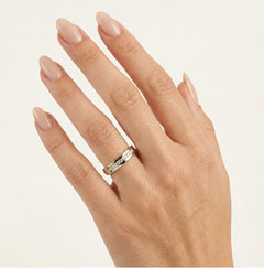 Elegantní dvoubarevný zlatý snubní prsten