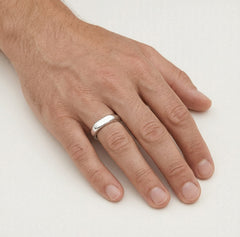 Simple silver men ring