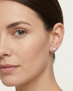 Silver earrings with pearl
